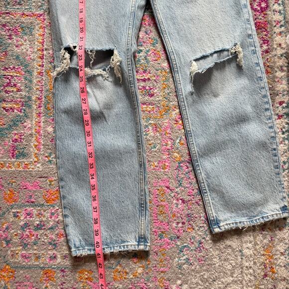 Abercrombie & Fitch Curve Love The Dad High Rise Blue Jeans Women's 26/ 2 Reg - Picture 5 of 12